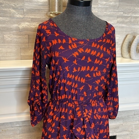 Collective Concepts Birds on a wire Lined Dress Size Small - Picture 3 of 7